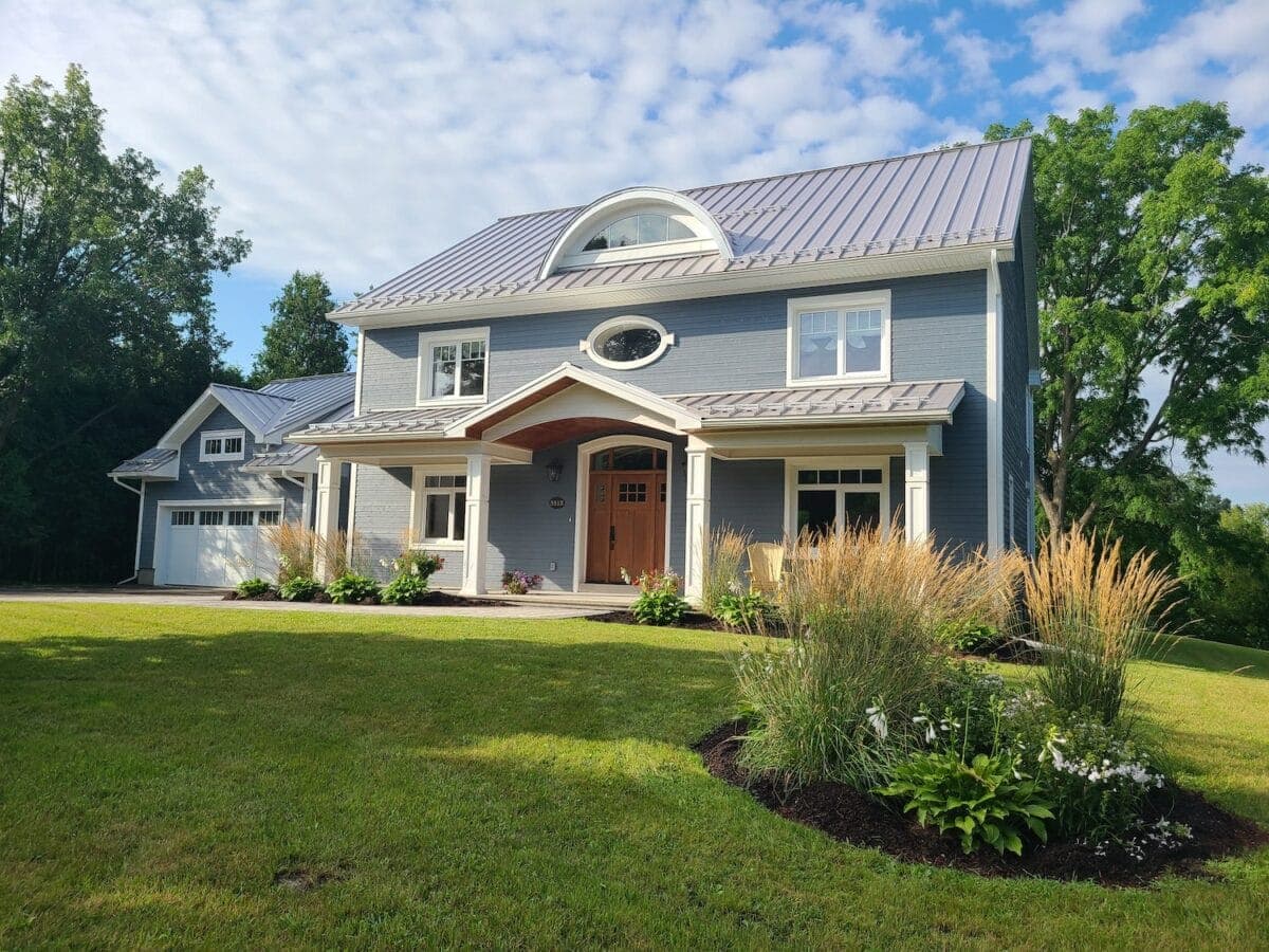 Heritage Series standing seam panel in Bright Silver — close-up of the seam profile