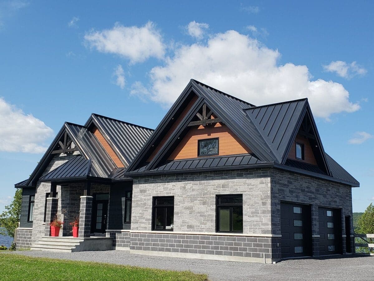 Heritage Series standing seam metal roof panels in Midnight Black