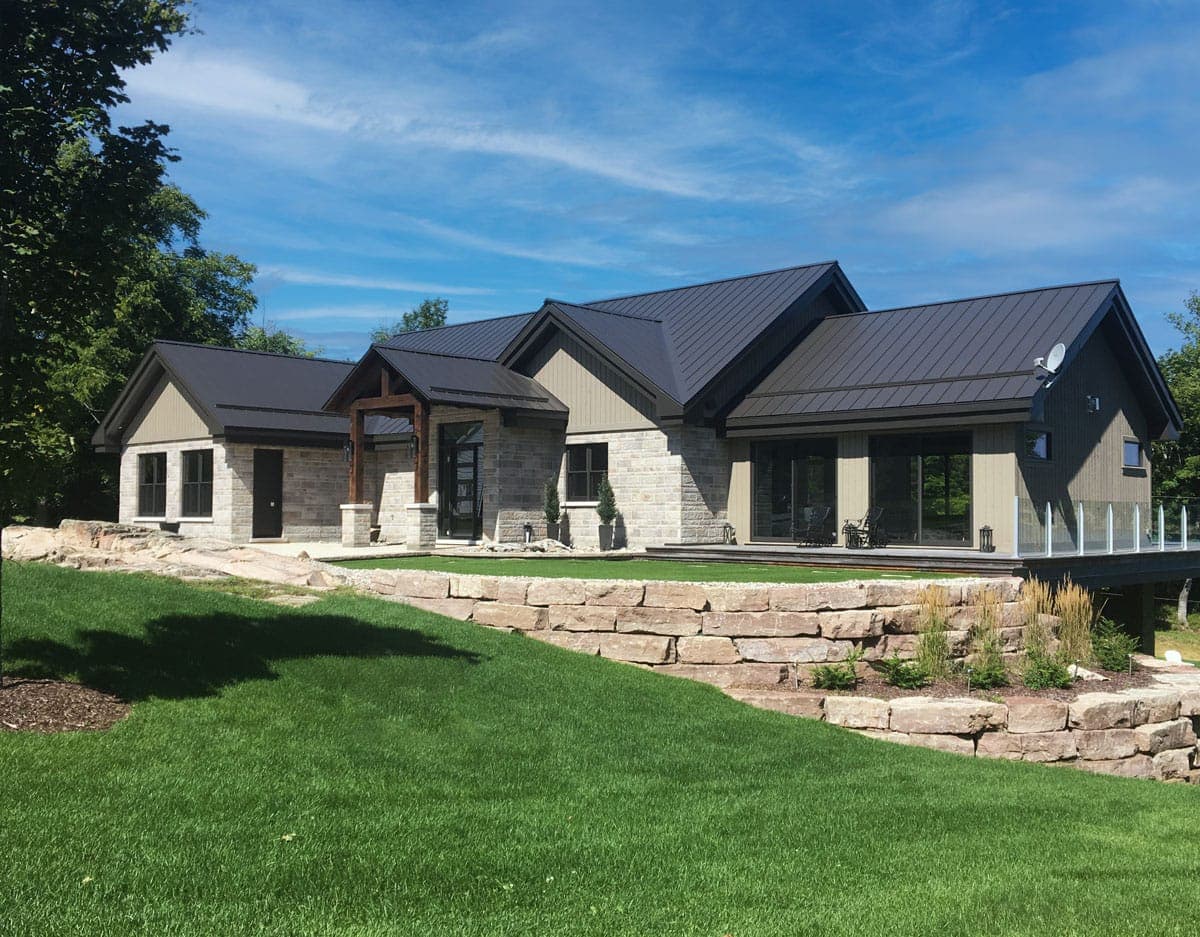 Junior H-F economy standing seam metal roof on a country home