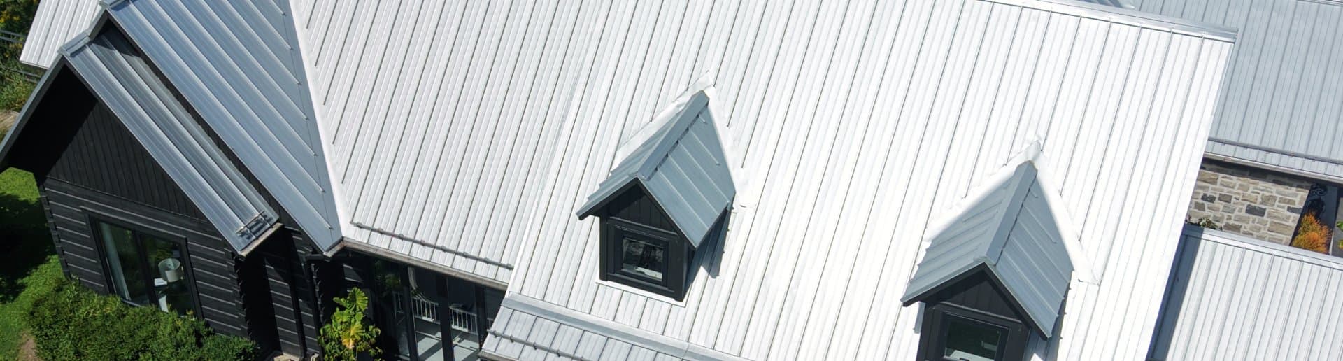 Heritage Series standing seam metal roof in Stayner, Clearview Township — concealed-fastener panel runs and two dormers